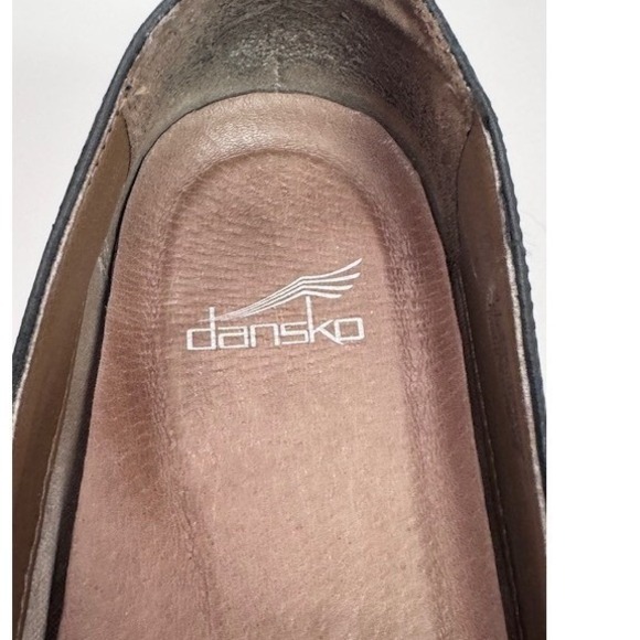 Dansko Fawna Black Leather Slip On Loafers Shoes Womens 41 work comfy casual - Picture 7 of 10